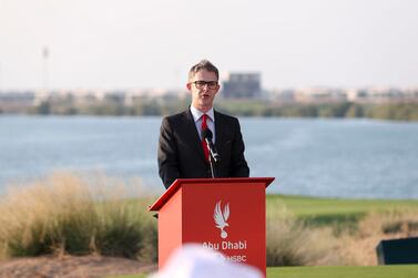 Tom Phillips, Head of Middle East for the DP World Tour speaks at the Abu Dhabi HSBC Championship 2022 press conference, Yas Links. Khushnum Bhandari/ The National