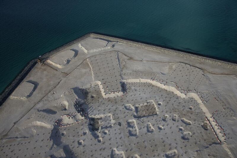 Aerial view of the Guggenheim Abu Dhabi under construction. Silvia Razgova / The National