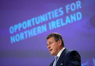 European Commissioner Maros Sefcovic puts forwards Brussels concessions to avoid a trade war with Britain over Brexit. AP