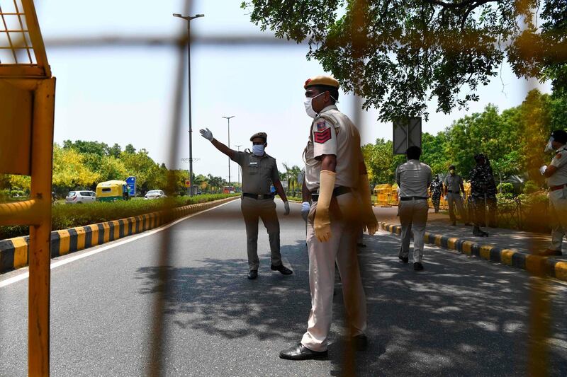 Police set up barricades outside the Chinese embassy in New Delhi. The long-running border dispute between Asian nuclear powers India and China turned deadly for the first time in nearly half a century after at least 20 Indian soldiers were killed in a "violent face-off", the army said on June 16.  AFP