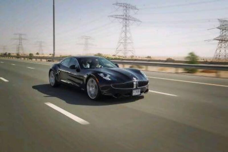 The Fisker Karma certainly cuts a dash on the roads of Dubai and is packed with worthy green technology. Courtesy Fisker