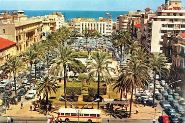 Picture from the 1950s shows a general view of Martyrs Square, also known as Sahet el-Burj, in down town Beirut which has remarkably changed after the 1975-90 Lebanese civil war and the reconstruction plan that covered the heart of the city afterwards. Beirut's city centre, where the green line dividing it into eastern and western hostile sectors was drawn in the first months of the civil war, witnessed some of the period's fiercest battles and got the brunt of destruction. (Photo by AFP)