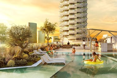 An artist's impression of rooftop pool in the co-living development by Hive Coliv in JVC, Dubai. Courtesy, Hive Coliv