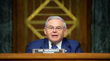 Senator Bob Menendez speaks during a Foreign Relations Committee hearing at the Capitol in Washington in April 2022. Reuters