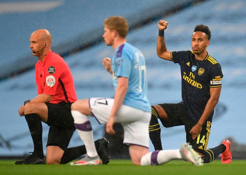 Pierre-Emerick Aubameyang - 4: Saw hardly any of the ball but his attitude after David Luiz's red card was not what was required from an experienced player. AFP