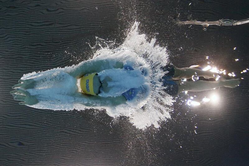 Sweden’s Louise Hannson starts in the women’s 100m butterfly preliminary event at the European Acquatics Championships in London. Stefan Wermuth / Reuters