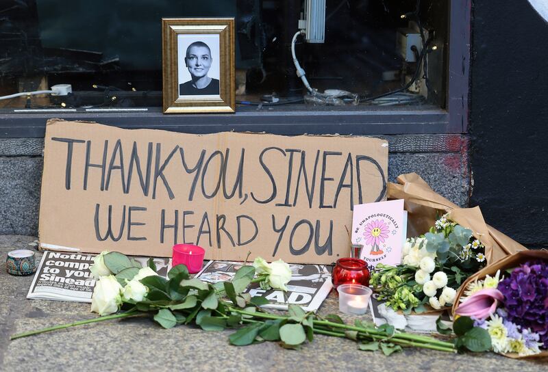 Tributes to Sinead O'Connor at the Irish Rock 'n' Roll Museum in the Temple Bar area of Dublin after the singer's death at the age of 56. All photos: PA
