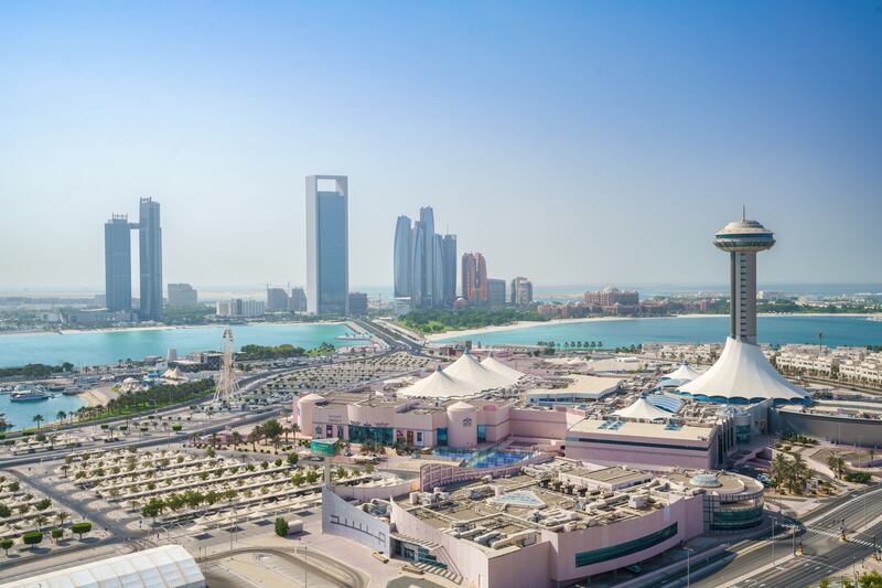 Abu Dhabi Corniche, as viewed from the hotel room