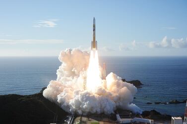 The launch of the Hope Probe from Japan's Tanegashima Space Centre earlier this year. AFP