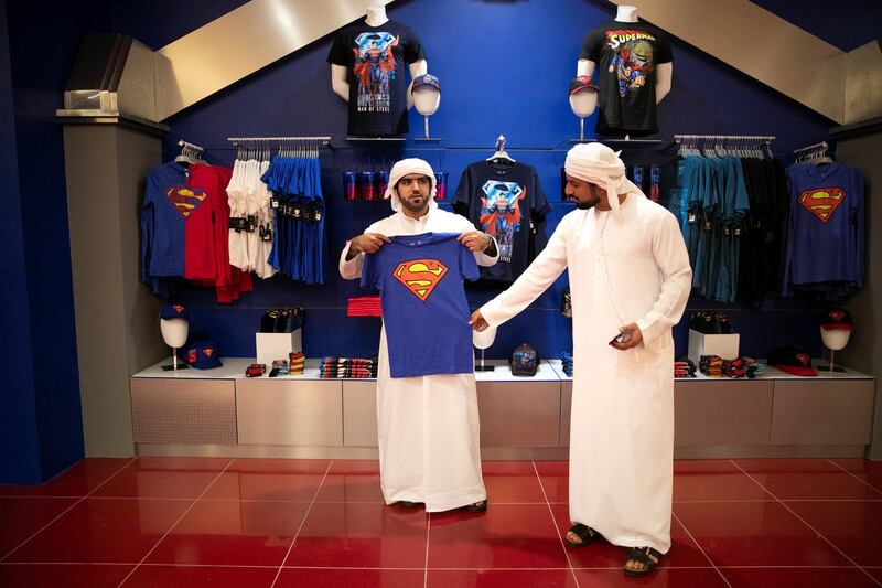 ABU DHABI, UNITED ARAB EMIRATES - JULY 24, 2018. 

A group of men at a shop in Metropolis in Warner Bros World Abu Dhabi.

Almost 15,000 tickets for Warner Bros World Abu Dhabi have been sold ahead of opening to the public on Wednesday.


(Photo by Reem Mohammed/The National)

Reporter: 
Section: NA + AL