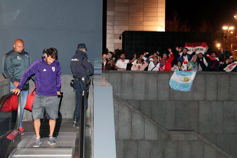 River Plate's Leonardo Ponzio arrives at the hotel. Reuters