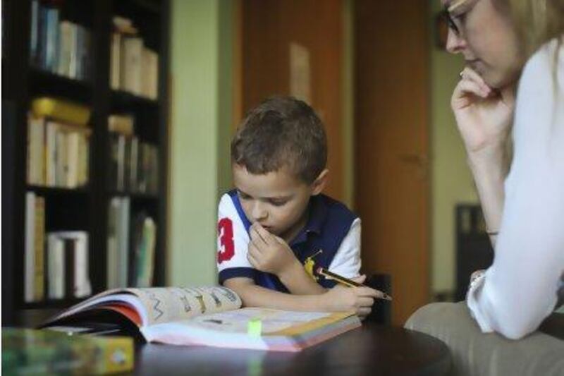 Vera Magnusson home-schools her 4-year-old son Bjorn, who has been rejected by schools because he suffers from a slight auditory sensory problem. A reader urges better special-needs education. Razan Alzayani / The National