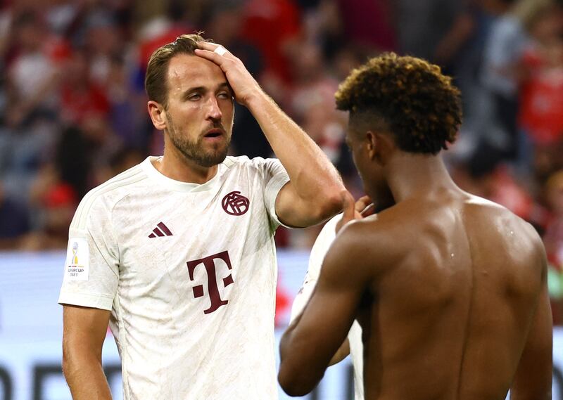 Harry Kane after Bayern's defeat to Leipzig in the German Super Cup. Reuters 