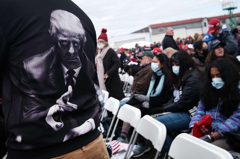 Supporters of President Donald Trump arrive to a rally in Reading, Pennsylvania. Donald Trump is crossing the crucial state of Pennsylvania in the last few days of campaigning. AFP
