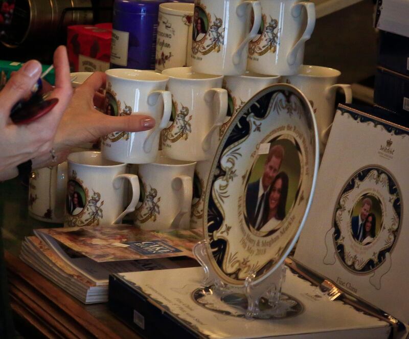 Royal crockery at a shop in New York. Bebeto Matthews / AP Photo