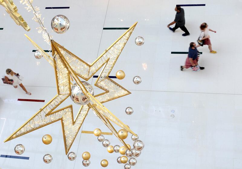 Dubai, United Arab Emirates - Reporter: N/A: Photo project. Christmas decorations in Dubai Mall. Monday, December 9th, 2019. Dubai Mall, Dubai. Chris Whiteoak / The National