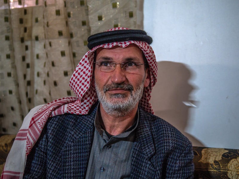 Sheikh Abdul Latif Al Faraj, a tribal leader in rural Raqqa sponsored 10 families for release from Al Hol, though he says pressure from the community means he won’t sponsor any more. Luke Pierce for The National