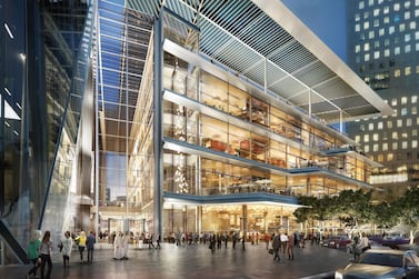 A computer rendering of the exterior of Dubai's The Arts Club, which will open in September 2020. Courtesy ICD Brookfield Place
