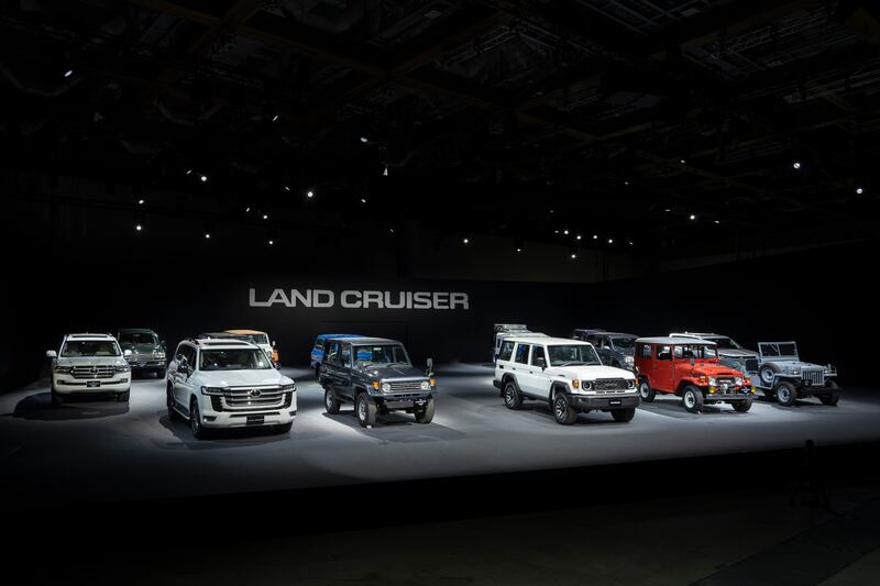 Toyota shows its Land Cruisers through the ages at the official launch of the latest model