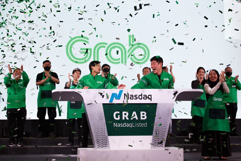 Ridehailing and food delivery company Grab Holdings listed on Nasdaq in December after a $40bn merger. Bloomberg