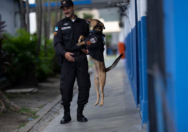 Olveira was an injured puppy that approached the station, where he was taken in and where he still lives today.