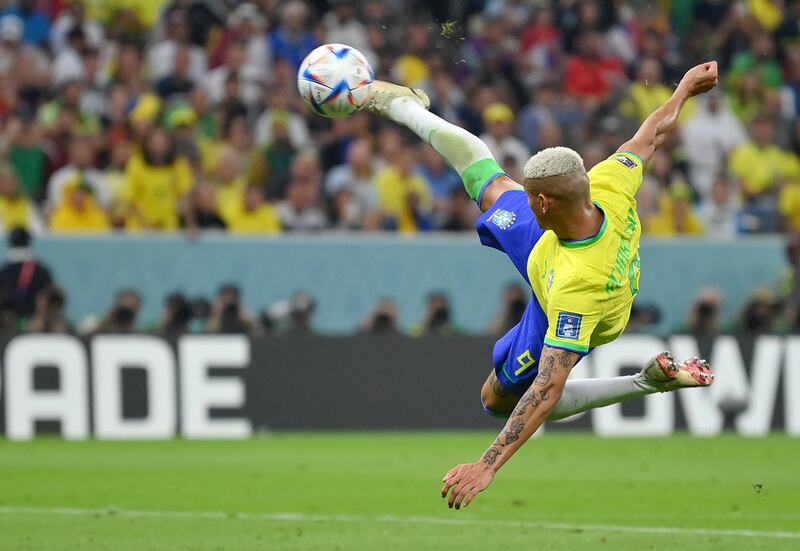 Richarlison of Brazil with a moment of class. Getty