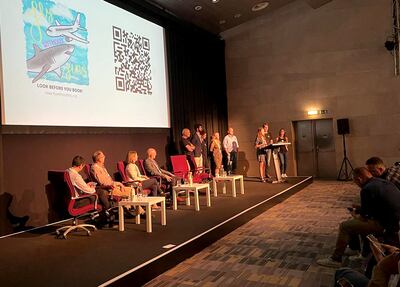 Fly Without Fins event at 'Sharks, Rewilding and Hope for the Ocean' in Lisbon. Photo: Shark Project