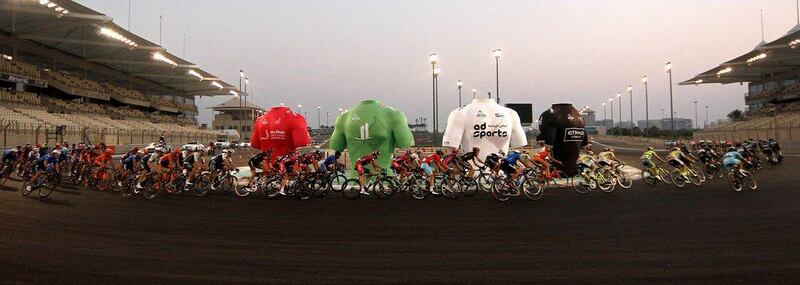 Riders compete during the final stage of the Abu Dhabi Tour. Stringer / AFP