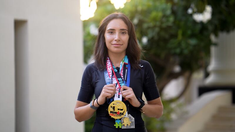 Hana Al Nabulsi aims to be the first Emirati woman in compete in the Olympic triathlon. Photo: Dana Itani
