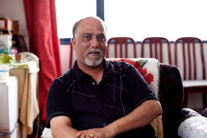 Abu Dhabi, United Arab Emirates, May 26, 2012:      Indian expatriate Simon Pinto in his apartment in Abu Dhabi on May 26, 2012. Pinto claims that his family was threatened due to dispute over his credit card account. Christopher Pike / The National