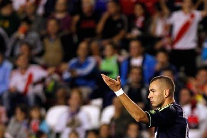 Karim Benzema scored Real Madrdid's first goal against Rayo.