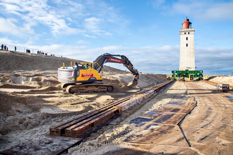 Preparations to move Rubjerg Knude Lighthouse in Jutland, Denmark. EPA
