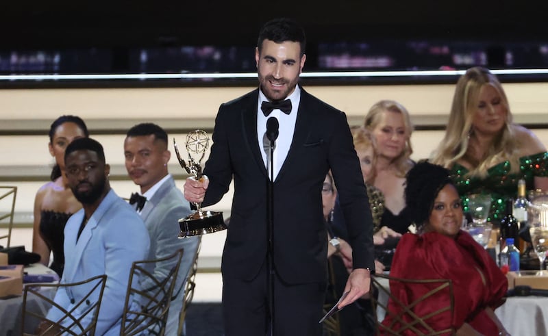 Brett Goldstein accepts the award for Best Supporting Actor in a Comedy Series for 'Ted Lasso' at the 74th Primetime Emmy Awards. Reuters