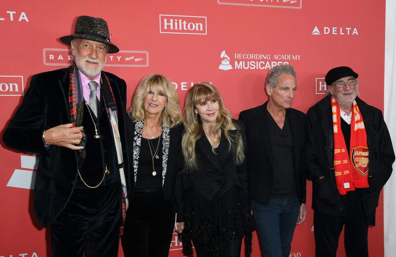 Fleetwood Mac arrive for the 2018 MusiCares Person of the Year gala at Radio City Music Hall in New York. AFP