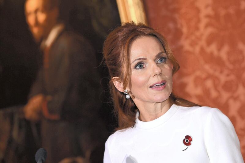 LONDON, ENGLAND - OCTOBER 31: Geri Horner during a reception for winners of the Queen's Commonwealth essay competition 2019 at Buckingham Palace on October 31, 2019 in London, England. The Duchess of Cornwall, Vice-Patron of The Royal Commonwealth Society, attends on behalf of Her Majesty The Queen, Patron of The Royal Commonwealth Society. The worlds oldest international writing competition for schools was founded in 1883 to promote literacy, expression and creativity among young people throughout the Commonwealth. (Photo by Jeff Spicer - WPA Pool/Getty Images)