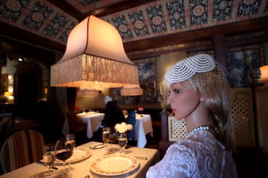 WASHINGTON, VIRGINIA - MAY 14: Mannequins costumed in 1940s era clothing are seated in the dining area of the Inn at Little Washington, a Michelin three star restaurant in the Virginia countryside, in Rappahannock County May 14, 2020 in Washington, Virginia. Due to the COVID-19 pandemic, the Commonwealth of Virginia will allow restaurants to reopen at only 50 percent capacity to maintain social distancing. However, the chef at the restaurant, Patrick OConnell, plans to keep the mannequins in place when the business reopens on May 29 rather than let the tables sit vacant when diners return. Win McNamee/Getty Images/AFP == FOR NEWSPAPERS, INTERNET, TELCOS & TELEVISION USE ONLY ==