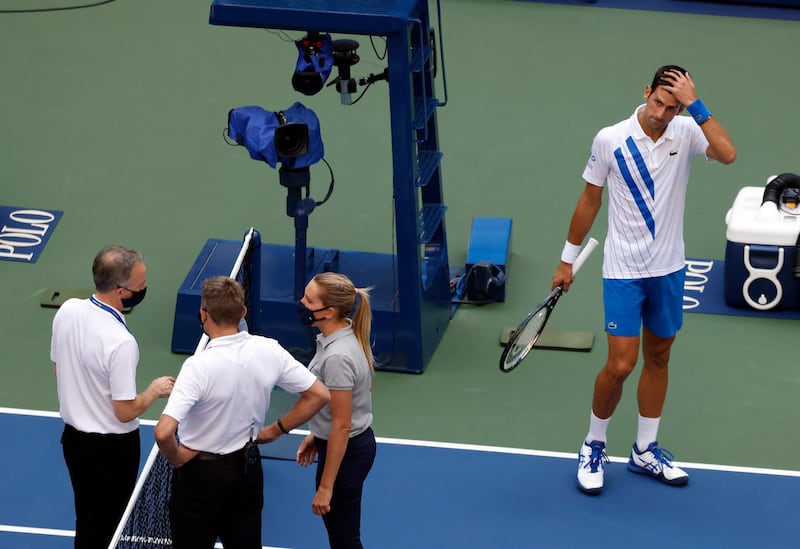 Novak Djokovic waits for a decision by US Open officials. EPA