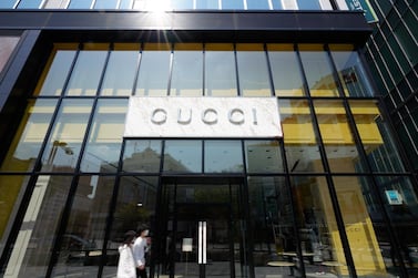 A Gucci store being emptied ahead of its temporary closure in Japan. Gucci's parent Kering said it expects like-for-like sales to be 15 per cent lower in the first quarter as stores closed first in China and then in Europe in response to the Covid-19 outbreak. Getty Images