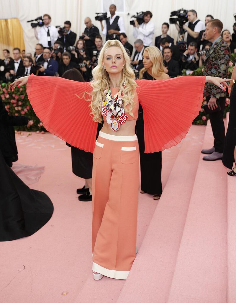 Actress Elle Fanning arrives at the 2019 Met Gala in New York on May 6. EPA