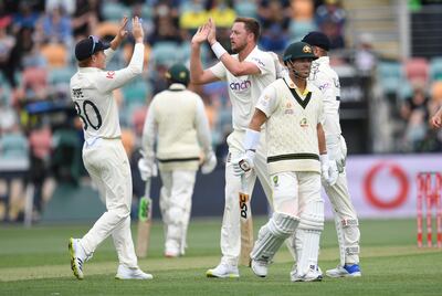 Ollie Robinson took the early wicket of David Warner as England started brightly. PA