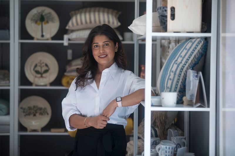 Neeti Kashyap, founder of Curate Home, says one of her most cherished investments is a painting by one of India’s leading artists that she bought during the pandemic. Ruel Pableo / The National