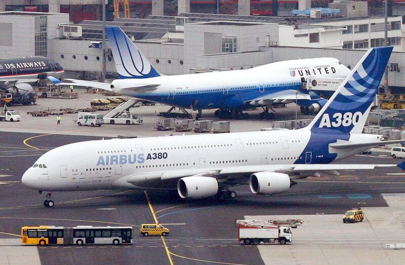 There were zero orders placed by commercial airlines for new Boeing 747s or Airbus A380s in 2014. Boris Roessler / EPA
