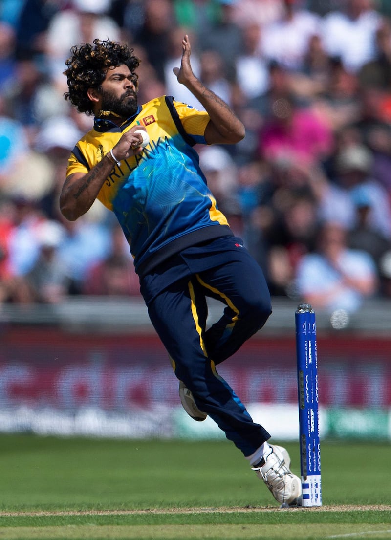 LEEDS, ENGLAND - JUNE 21: Lasith Malinga of Sri Lanka bowling during the Group Stage match of the ICC Cricket World Cup 2019 between England and Sri Lanka at Headingley on June 21, 2019 in Leeds, England. (Photo by Visionhaus/Getty Images)