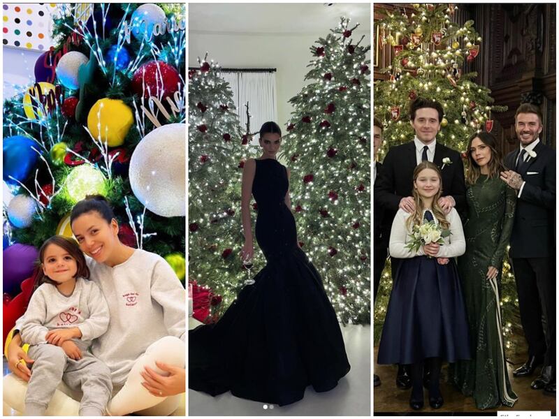 Eva Longoria, Kendall Jenner and the Beckham family share behind-the-scenes looks of their Christmas 2021 celebrations. Photo: Instagram/ @evalongoria/ @kendalljenner/ @victoriabeckham