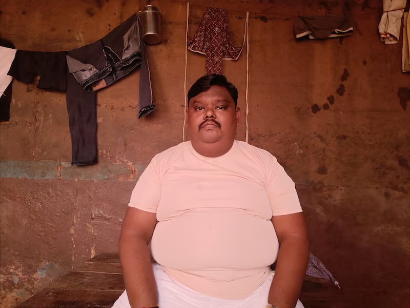 Jagdishwar Chaudhary, 35 is the Dom Raja or King of Doms, a wealthy owner of the Ghat. 