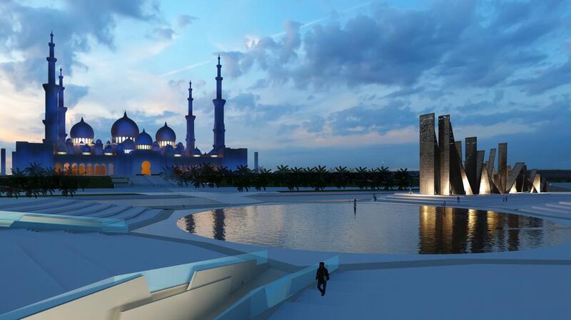 The final design for the UAE Memorial near the Sheikh Zayed Grand Mosque, to be built in time for Commemoration Day. Wam