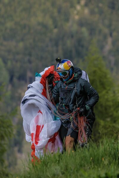 Paragliding champion Aaron Durogati. Photo: Lamborghini