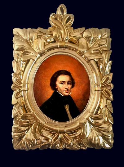 The renovated portrait of Polish composer Frederic Chopin. AP