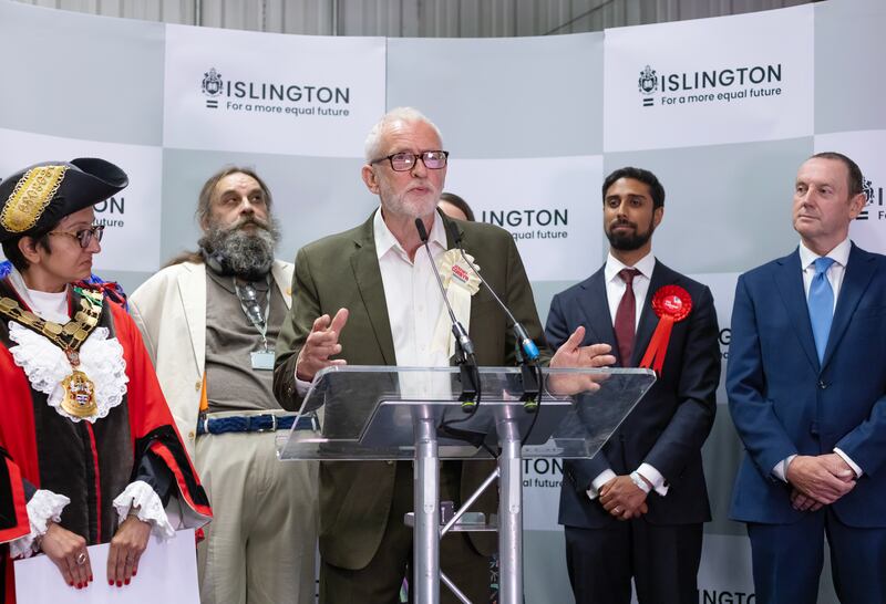 Former Labour leader Jeremy Corbyn, who had been expelled from the party and stood as an independent, won in Islington seat North, London. EPA