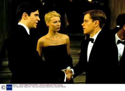 Mandatory Credit: Photo by c.Paramount/Everett / Rex Features ( 682641o )
Jack Davenport, Matt Damon, Gwyneth Paltrow
'The Talented Mr. Ripley' film - 1999

